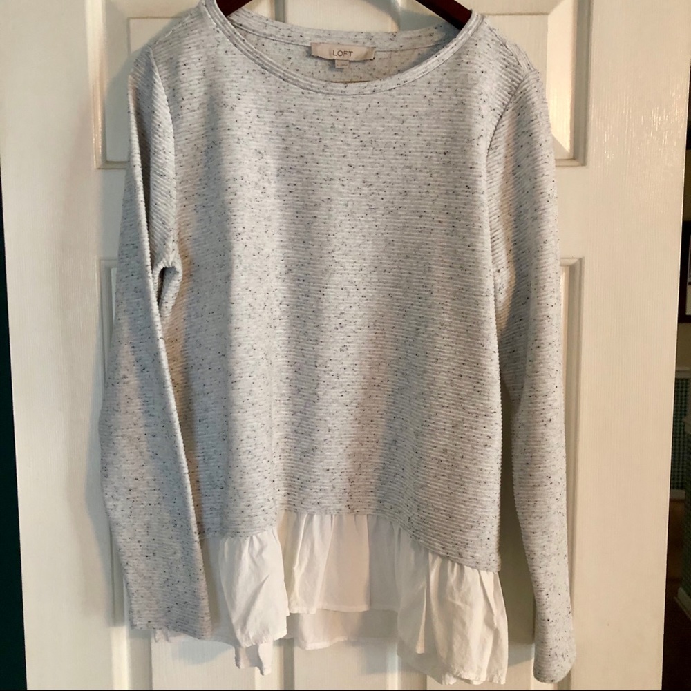 Loft blue and white sweater